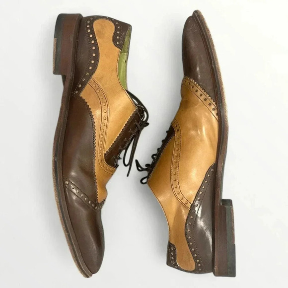 Oliver Sweeney Leather Two Toned Wingtip  Brogues Men\'s Luxury Shoes Size 11 main image 5